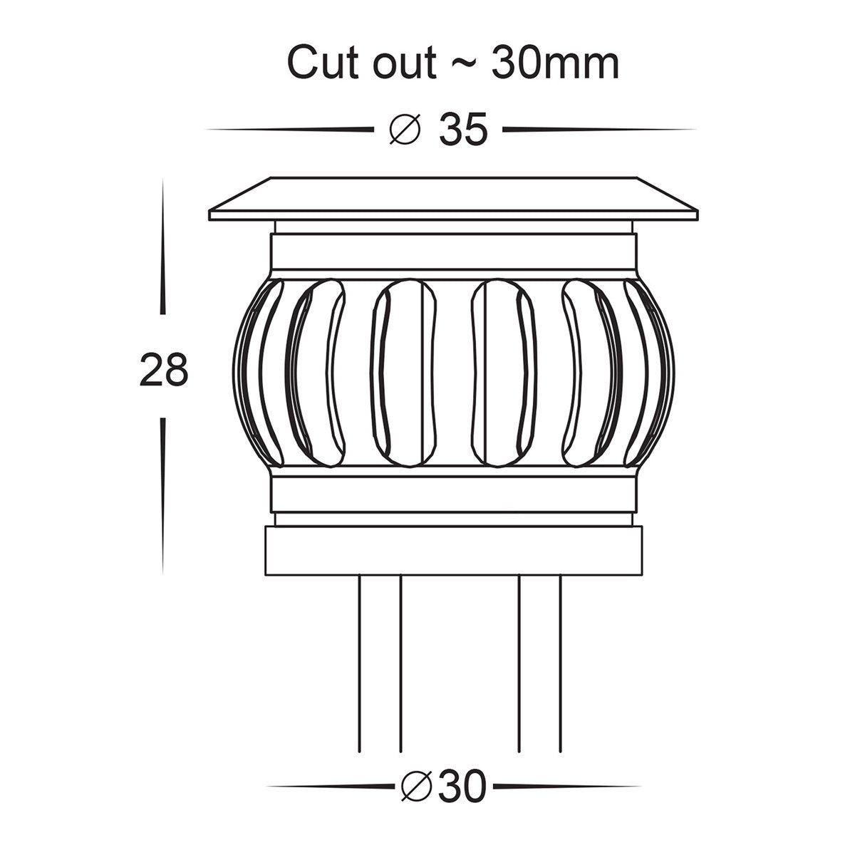 12v DC 0.5w LED Flame Single Mini Deck Light IP67 316 Stainless Steel in RGB