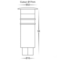 Thumbnail for 12v DC 0.5w LED Kett Single Mini Deck Light IP67 316 Stainless Steel in 3000K