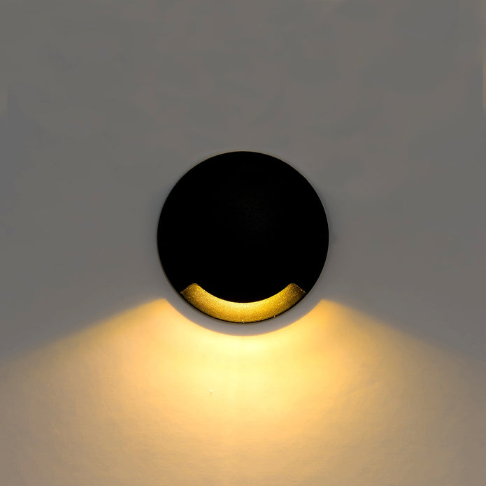 HV2871T-BLK-12V -  Dome Black Aluminium One Way LED Deck Lights