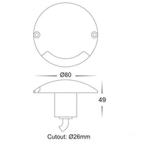 Thumbnail for 12v DC 3w LED Dome Black Aluminium one way Deck light in 5500K