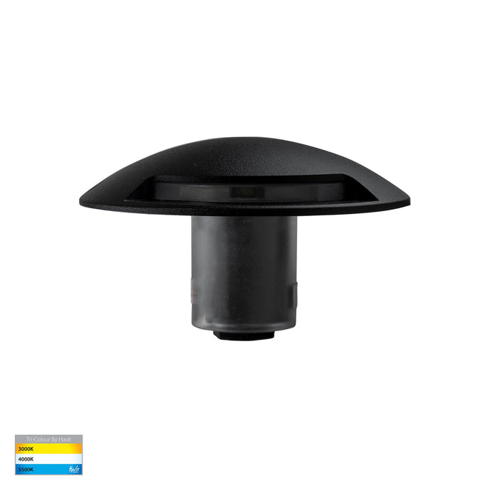 HV2871T-BLK-12V -  Dome Black Aluminium One Way LED Deck Lights