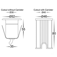 Thumbnail for 12v DC Elite 3w LED Mini Recessed Deck Light / In-ground Light Black in 5500K