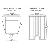 Thumbnail for 12v DC Elite 5w LED Mini Recessed Deck Light / In-ground Light Black in 5500K