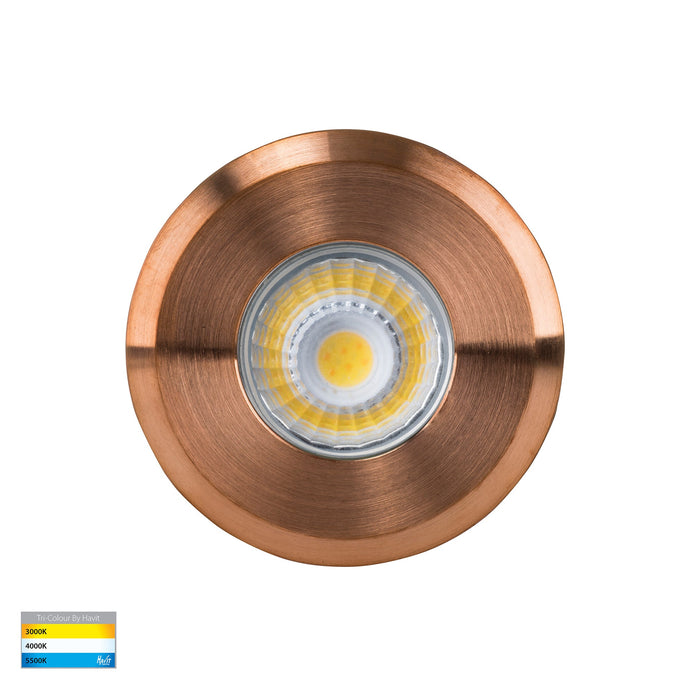 HV2892T-CP-12V - Mini Ollo Mini Recessed In-ground/step Light Copper Face