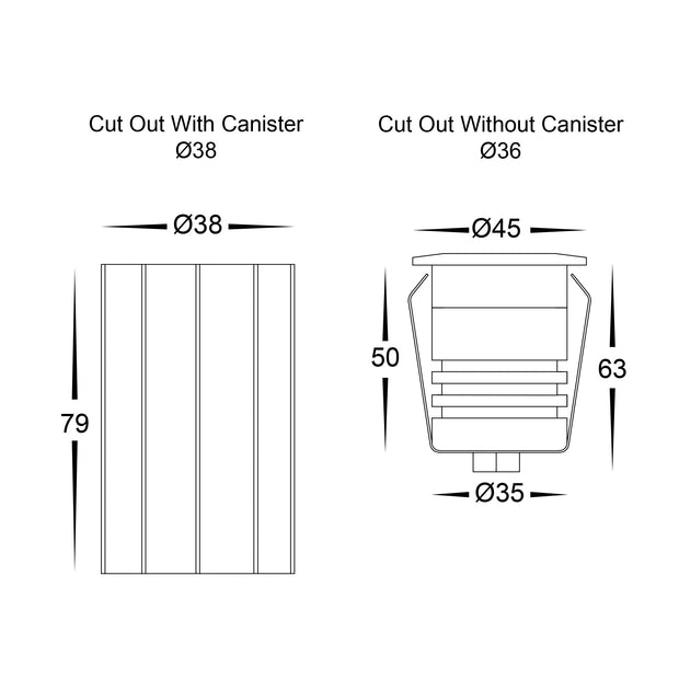 HV2893T-SS316-12V -  Dek 316 Stainless Steel LED Deck or Inground Light