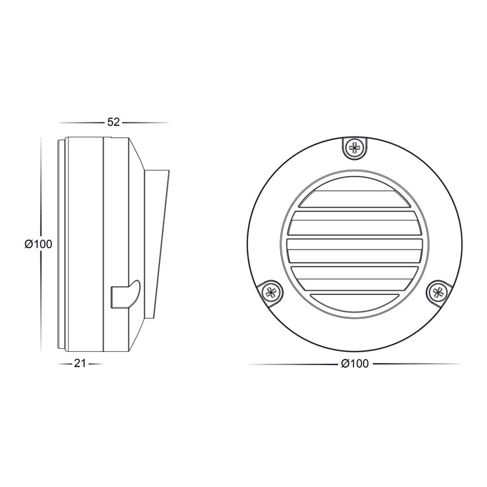 HV2905T-12V - Pinta 316 Stainless Steel Louvered Step Lights