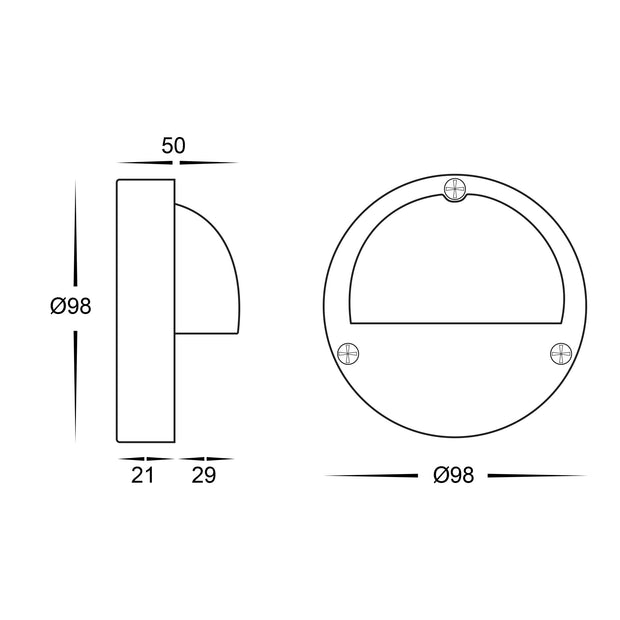 HV2921-HV2924 - Pinta Black Step Lights with Eyelid