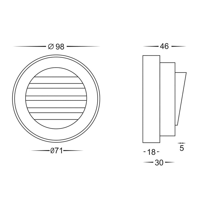 HV2925T-12V - Pinta Black Louvered Step Lights