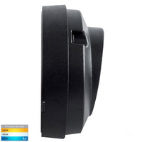 Thumbnail for 12v DC Pinta 2.3w Tri-colour LED Surface Mounted Step Light with Louvered Grill Black - HV2925T-12V