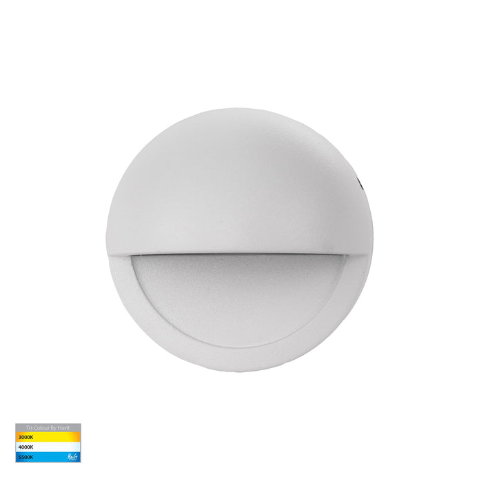HV2927T-WHT-12V | HV2927T-WHT-240V - Veko White Step Lights with Eyelid