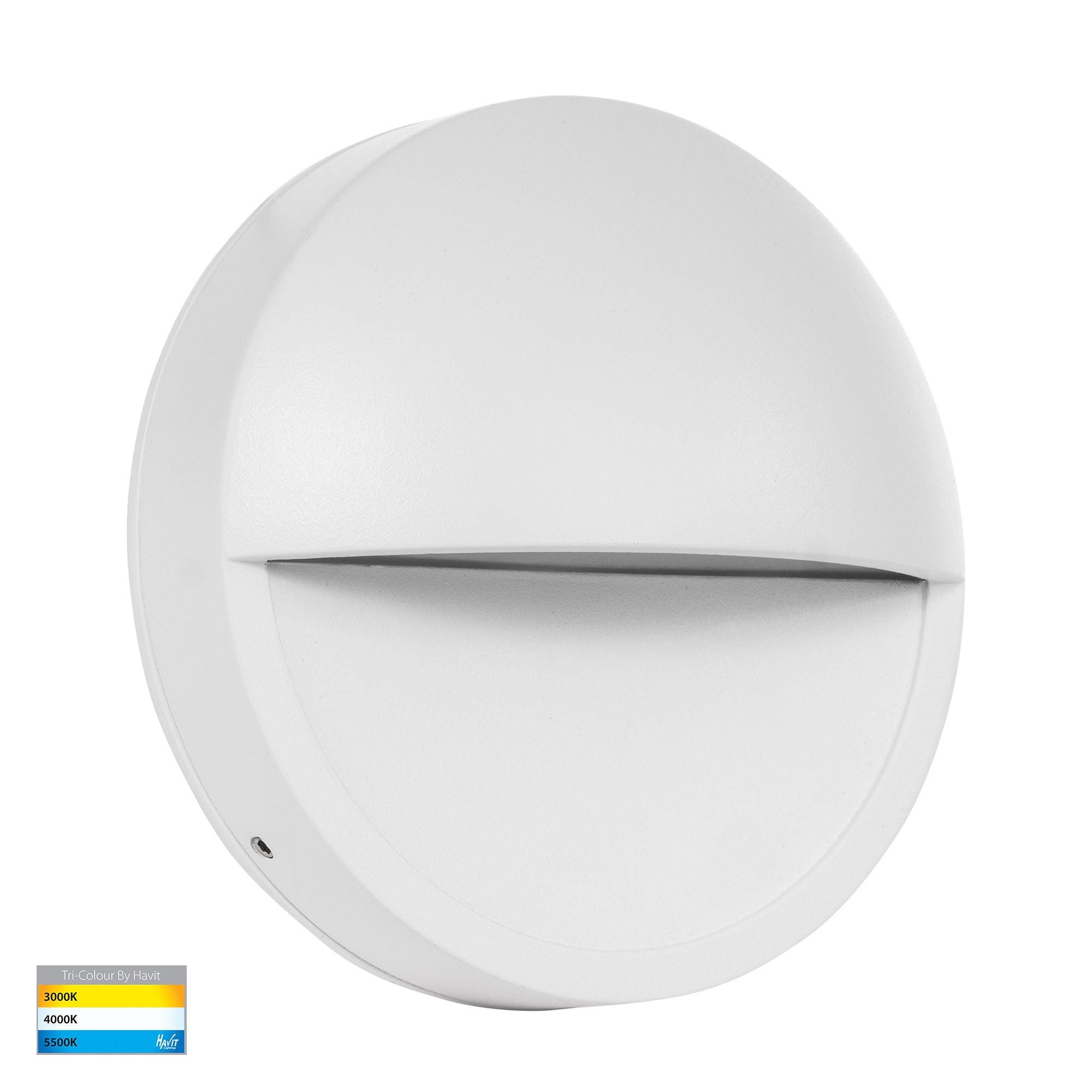 HV2929T-WHT-12V | HV2929T-WHT-240V - Veko White Step Lights with Eyelid