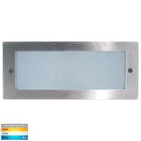 Thumbnail for Bata Recessed DC 12v 10w LED Tri-Colour Brick Light with Plain 316 Stainless Steel Face