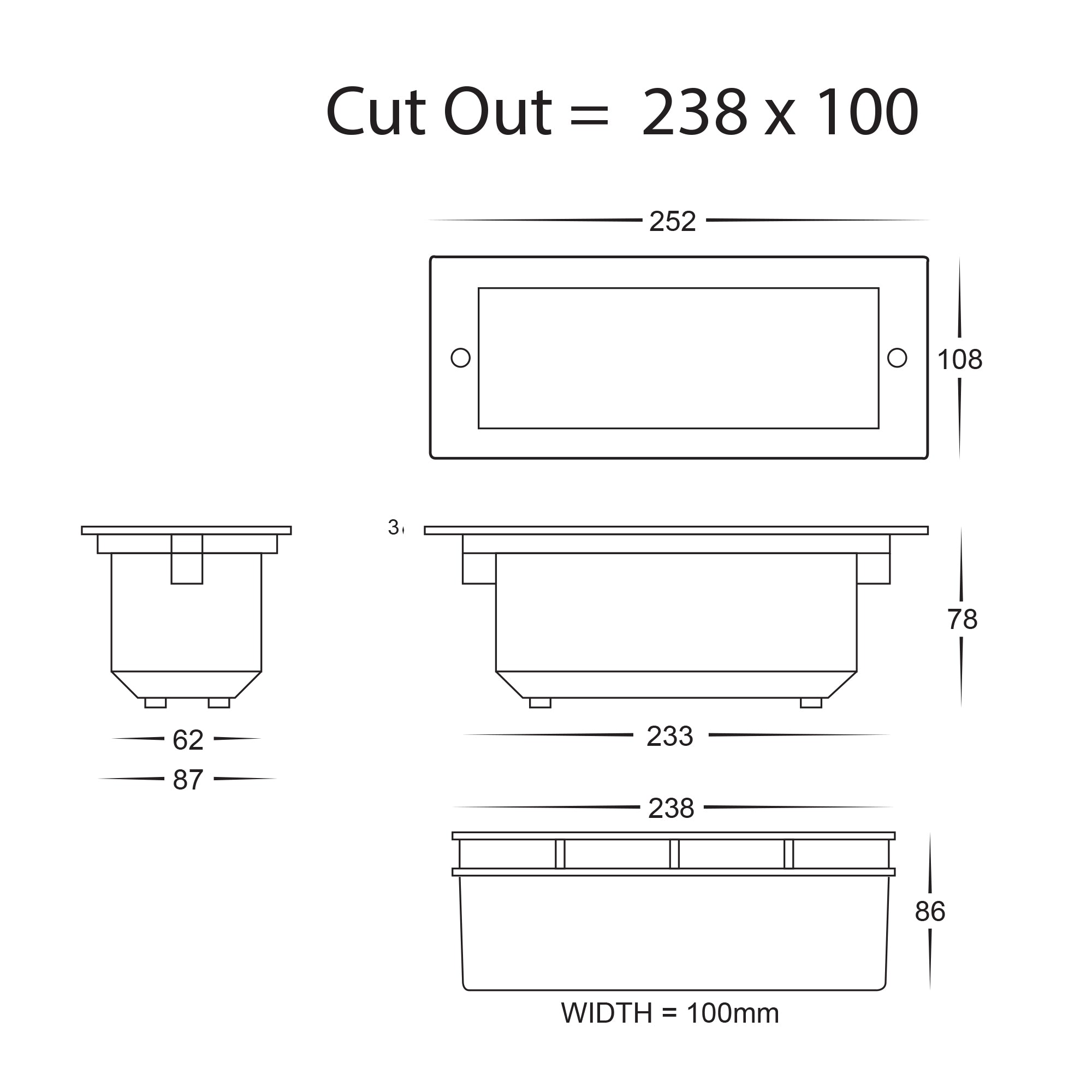 HV3003T-SS316 - Bata 316 Stainless Steel LED Brick Light