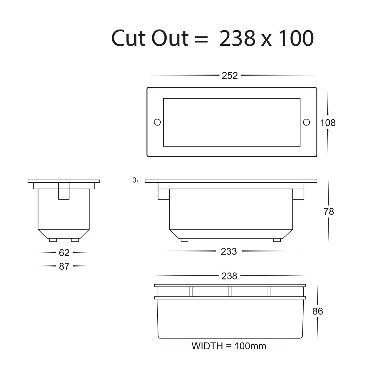 HV3003T-SS316 - Bata 316 Stainless Steel LED Brick Light