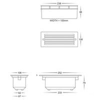 Thumbnail for Bata Recessed HV3004T Dimensions