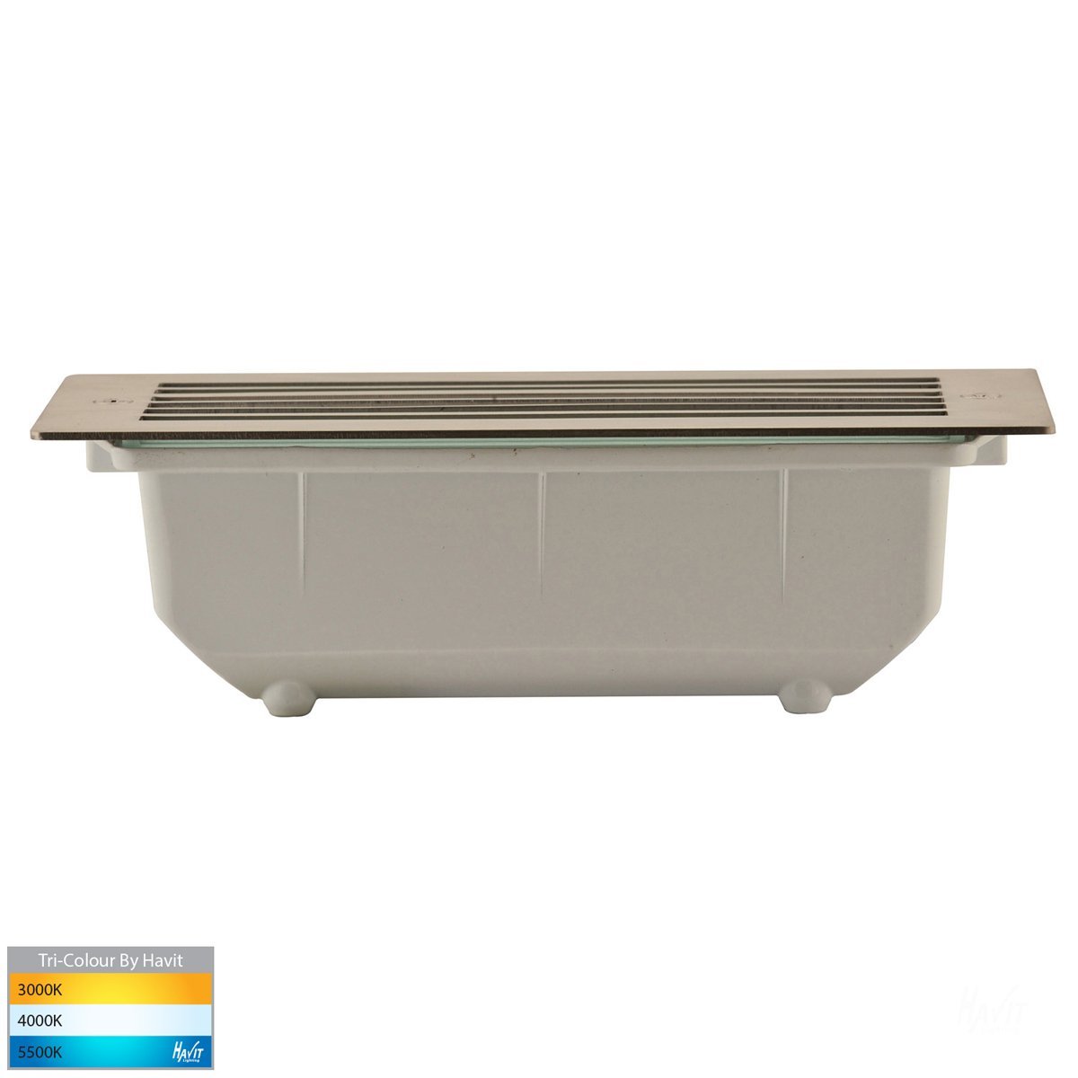 Bata Recessed DC 12v 10w LED Tri-Colour Brick Light with Grill 316 Stainless Steel Face