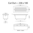 HV3004T-BLK - Bata Black LED Brick Light with Grill