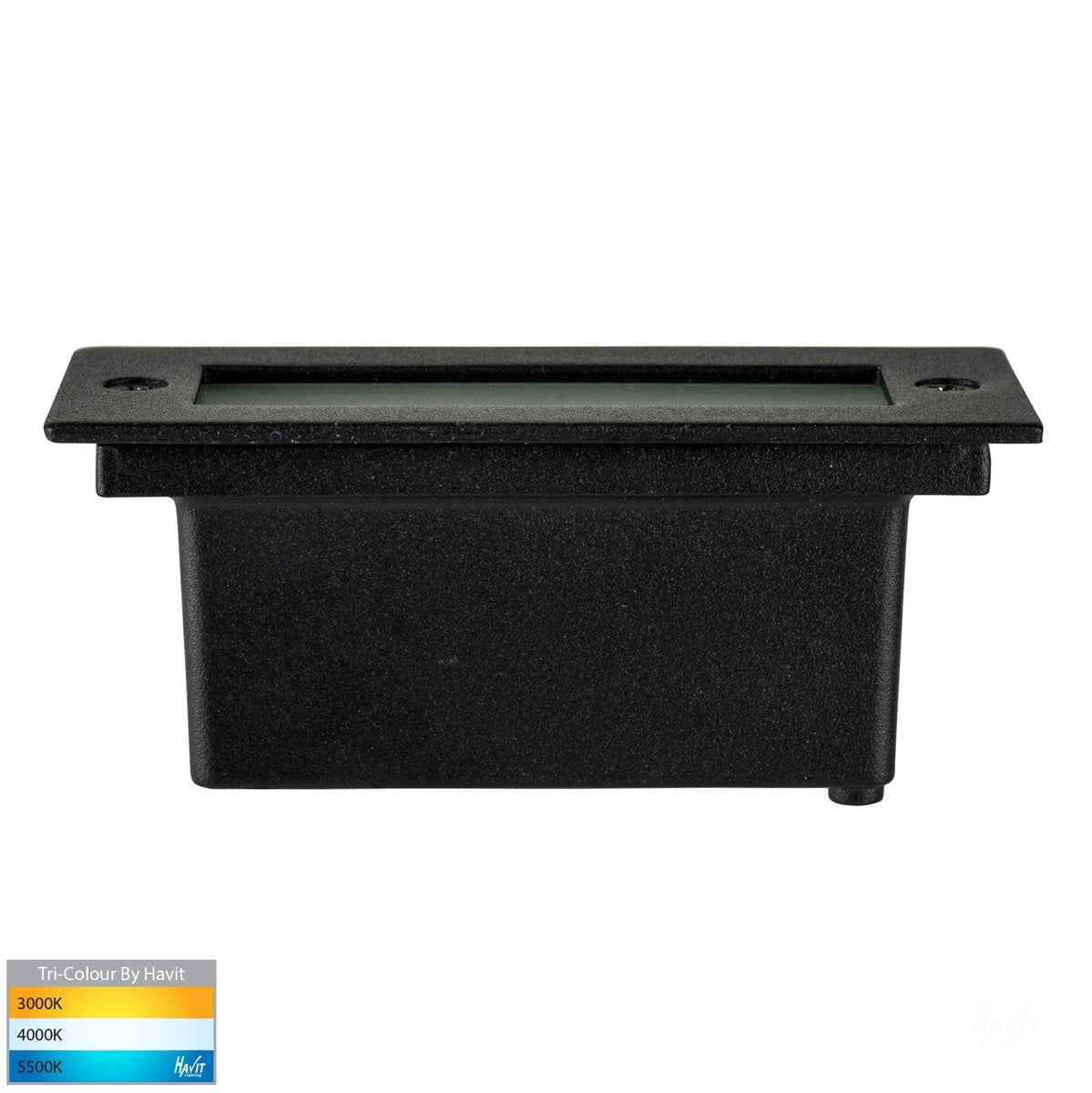 Bata Recessed DC 12v 6w LED Tri-Colour Brick Light with Plain Black Face