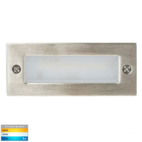 Thumbnail for Bata Recessed DC 12v 6w LED Tri-Colour Brick Light with Plain 316 Stainless Steel Face