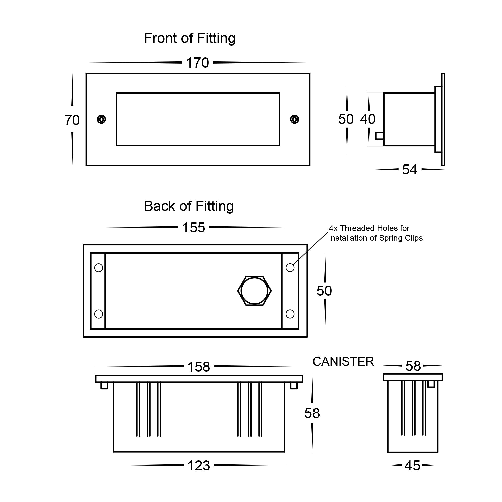 HV3005T-SS316-12V | HV3005T-SS316-240V - Bata 316 Stainless Steel 6w LED Brick Light