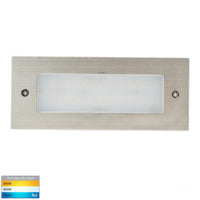 Thumbnail for Bata Recessed DC 12v 3w LED Tri-Colour Brick Light with Plain 316 Stainless Steel Face