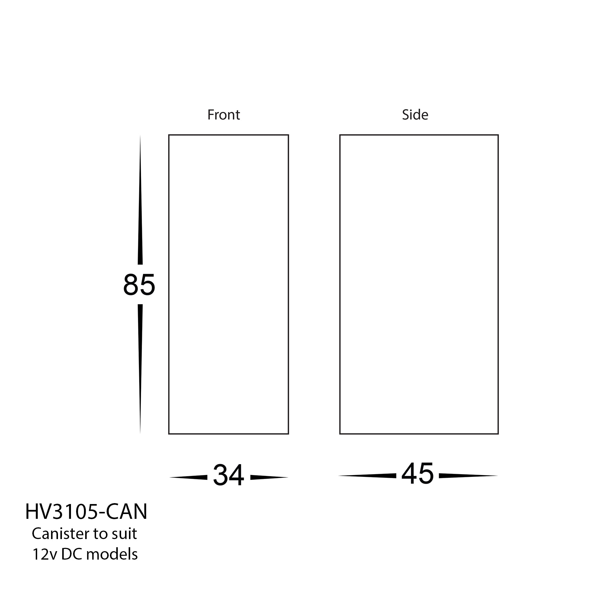 HV3105T-BLK-240V | HV3105T-BLK-12V - Paso Black Recessed LED Step Light