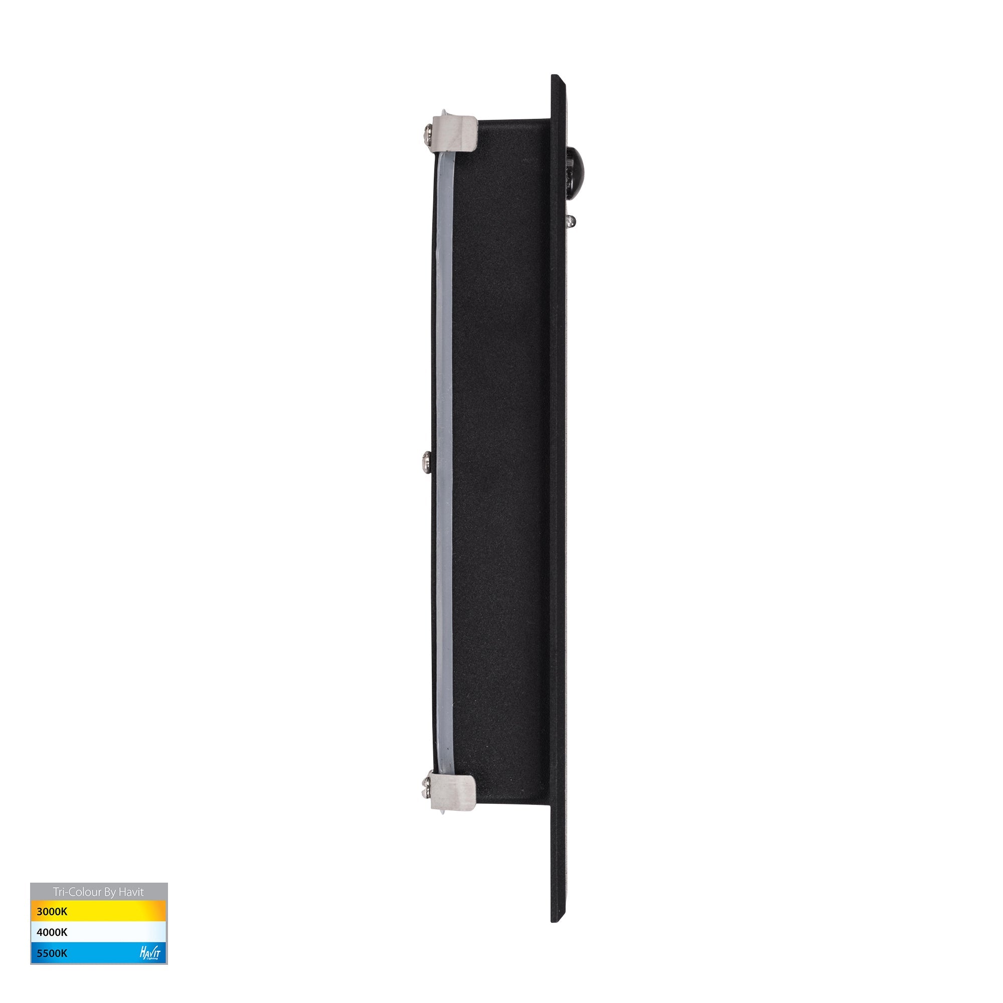 HV3106T-BLK-240V-PIR - Paso Black Recessed LED Step Light with Sensor