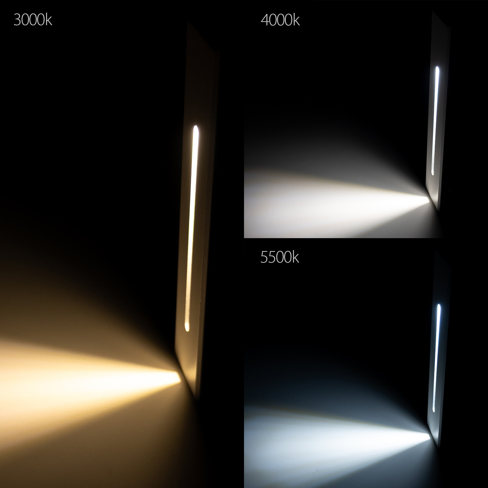 HV3106T-BLK-240V-PIR - Paso Black Recessed LED Step Light with Sensor