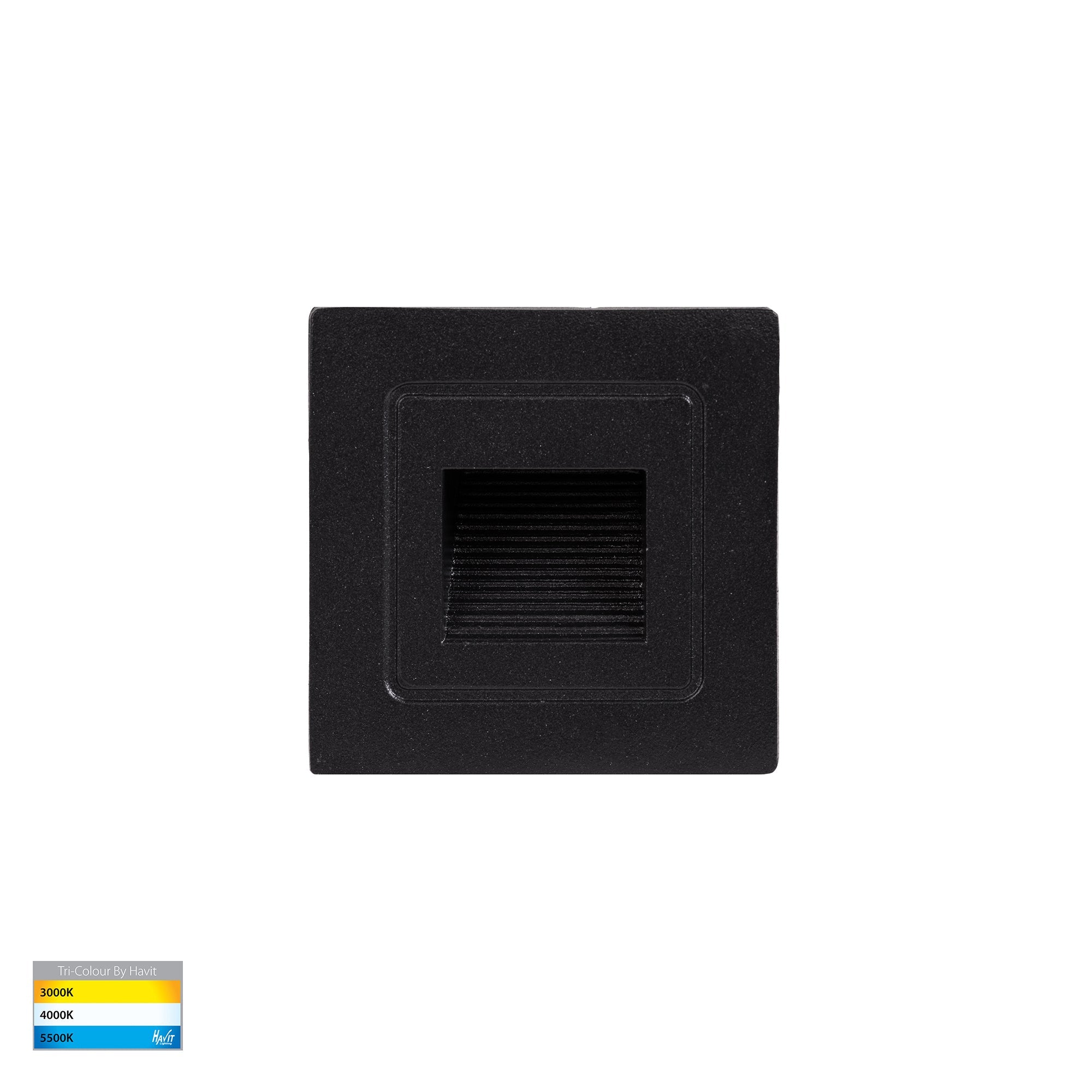 HV3111T-BLK-12V - Trin Black Small Square Recessed LED Step Light