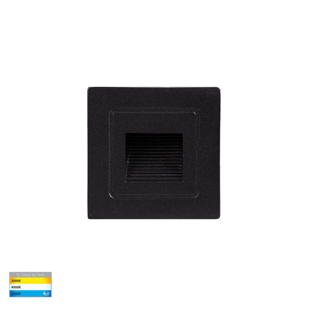 HV3111T-BLK-12V - Trin Black Small Square Recessed LED Step Light