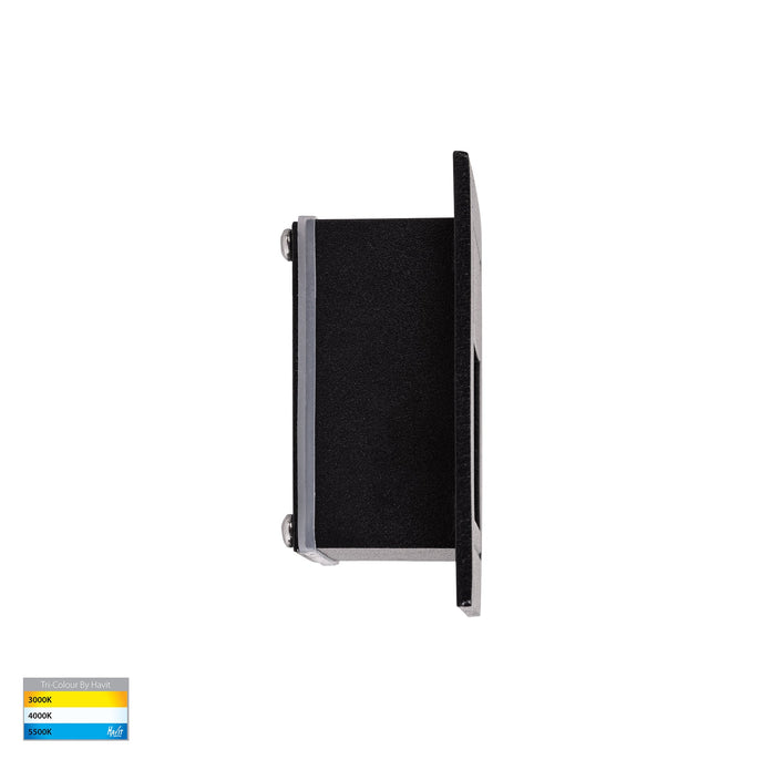 HV3112T-BLK-240V | HV3112T-BLK-12V - Trin Black Square Recessed LED Step Light