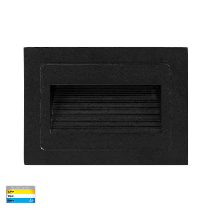 HV3113T-BLK-240V | HV3113T-BLK-12V - Trin Black Rectangular Recessed LED Step Light