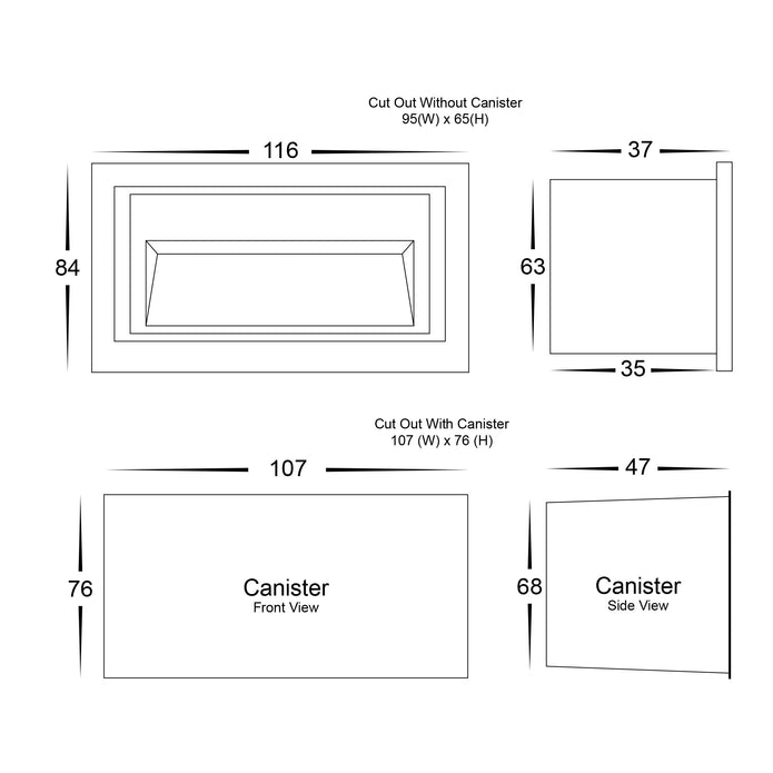 HV3113T-WHT-240V | HV3113T-WHT-12V - Trin White Rectangular Recessed LED Step Light