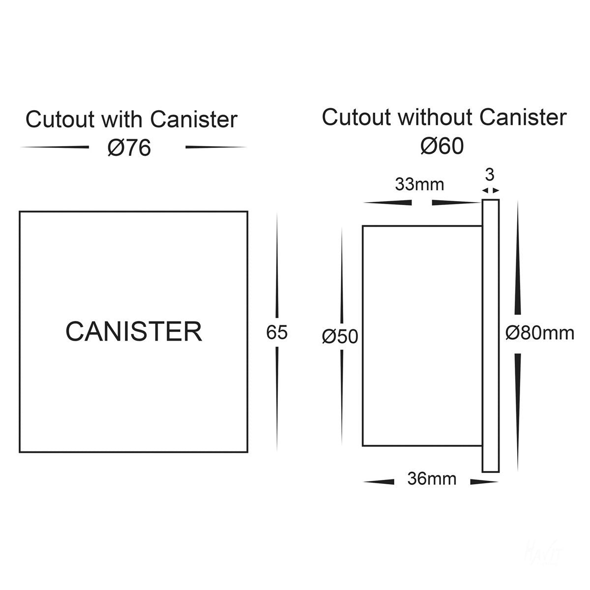 HV3205 Dimensions