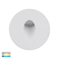 Thumbnail for Mini Reces 12V 1w Tri-Colour LED IP67 Matt White Recessed Round Step Light