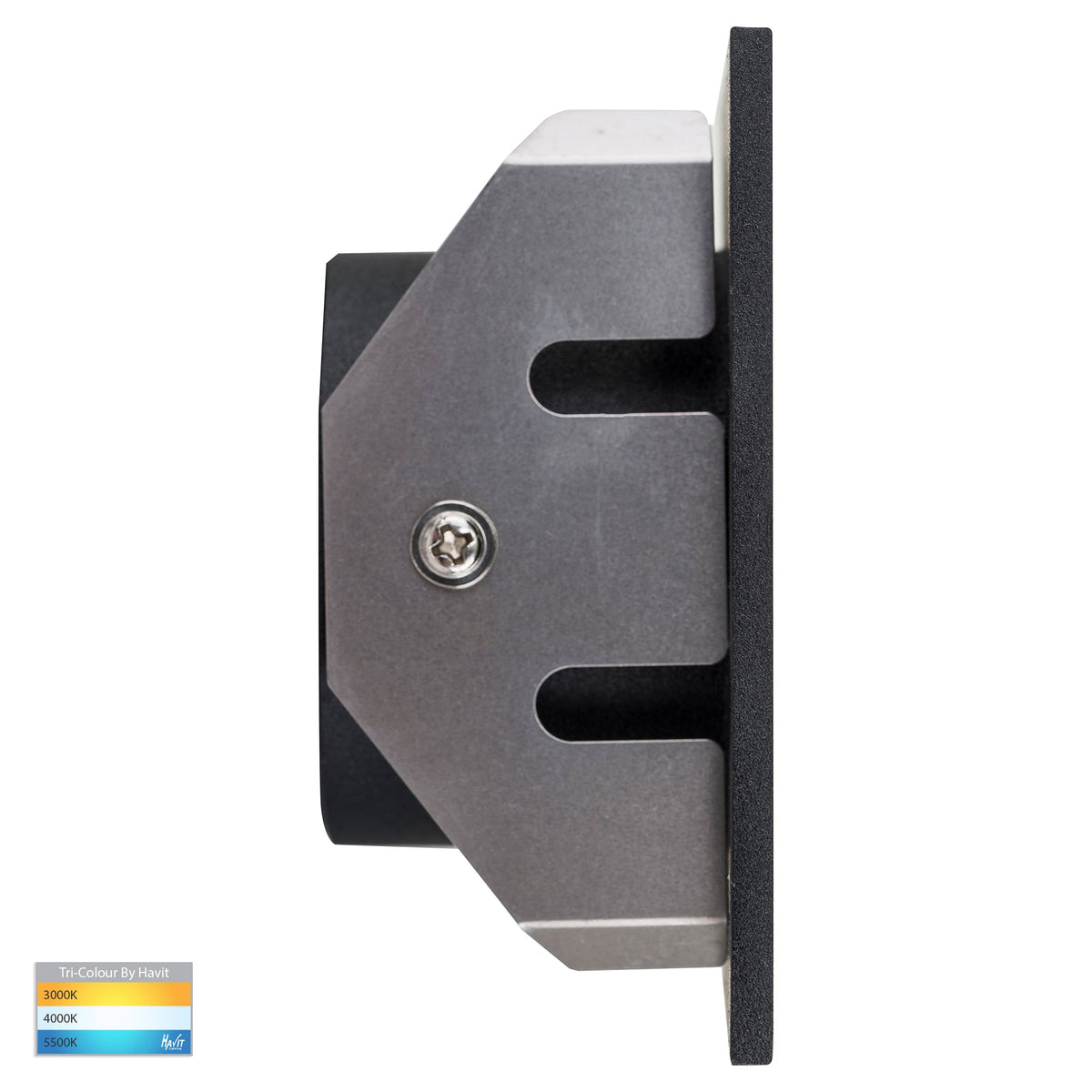 HV3215T-BLK-12V - Reces Black Square TRI Colour Recessed LED Step Light