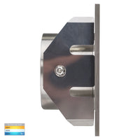 Thumbnail for Reces 12V 2.5w Tri-Colour LED IP67 316 Stainless Steel Recessed Square Step Light