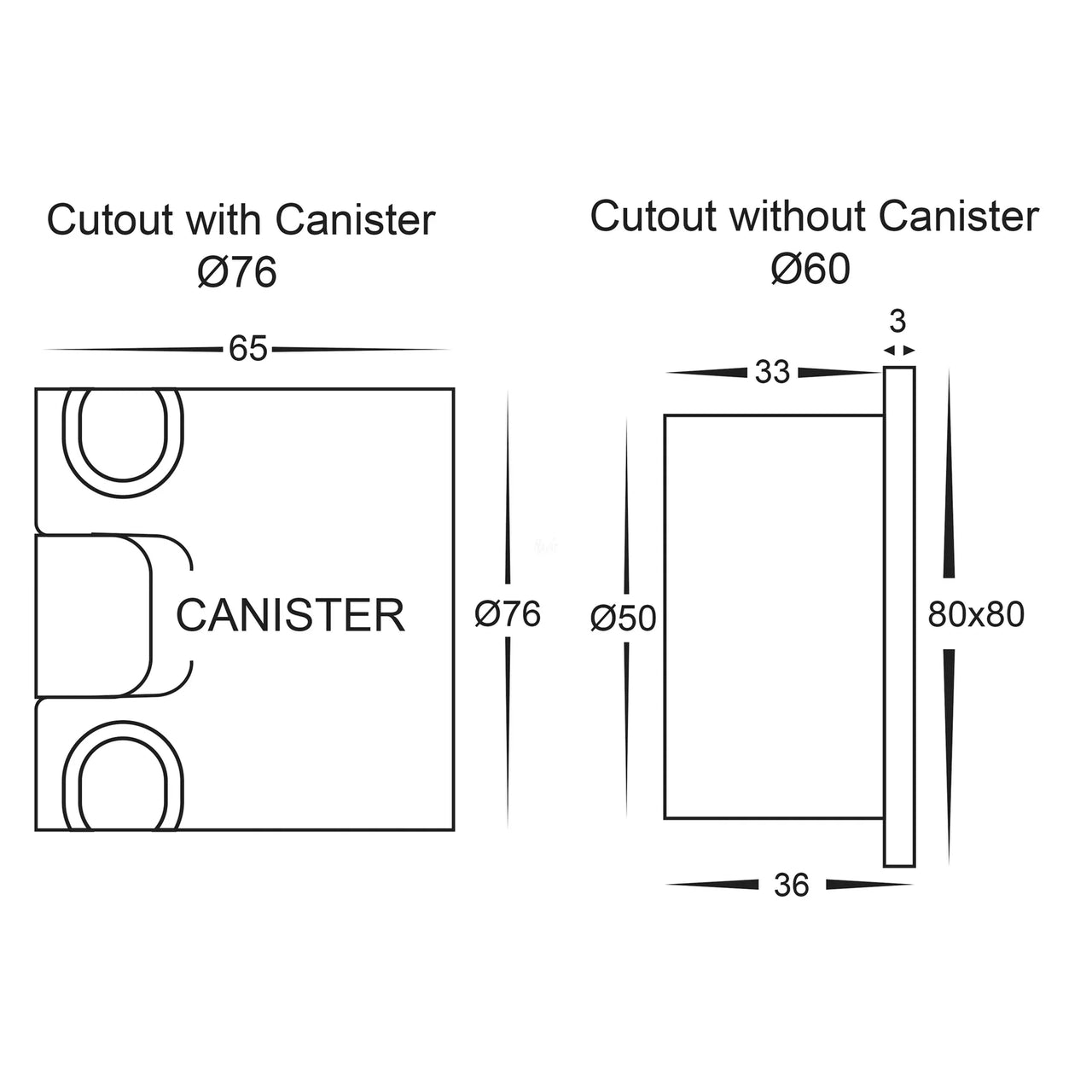 HV3215T Dimensions