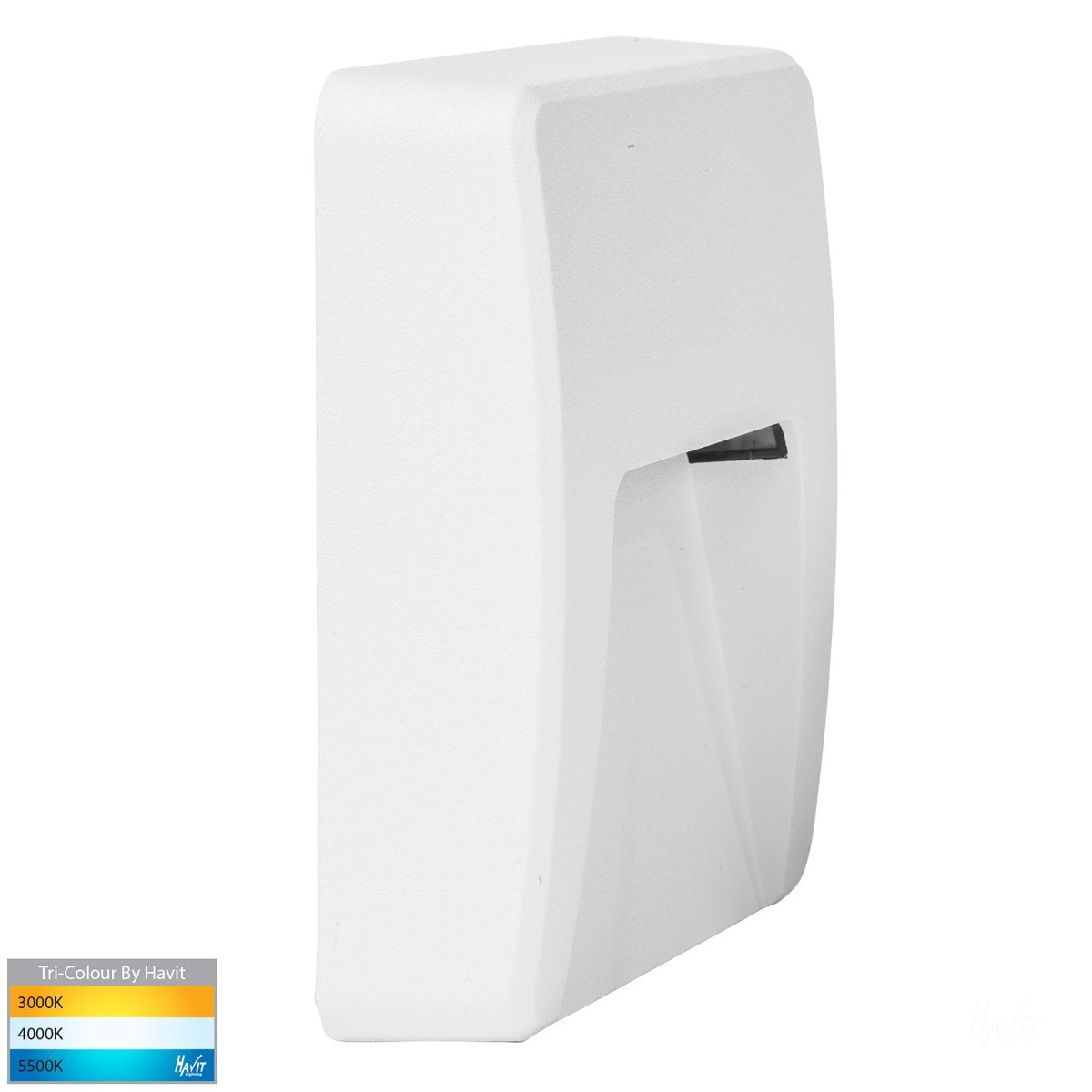 Seefore 12V DC 3W LED Tri-Colour Square Step Light in Matt White