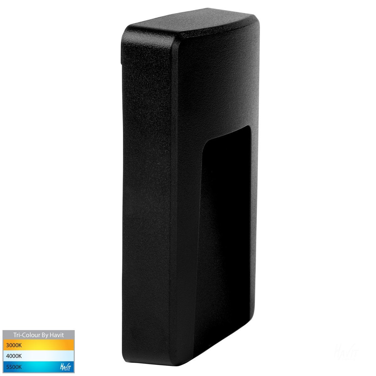 Seefore 12V DC 3W LED Tri-Colour Rectangle Step Light in Matt Black