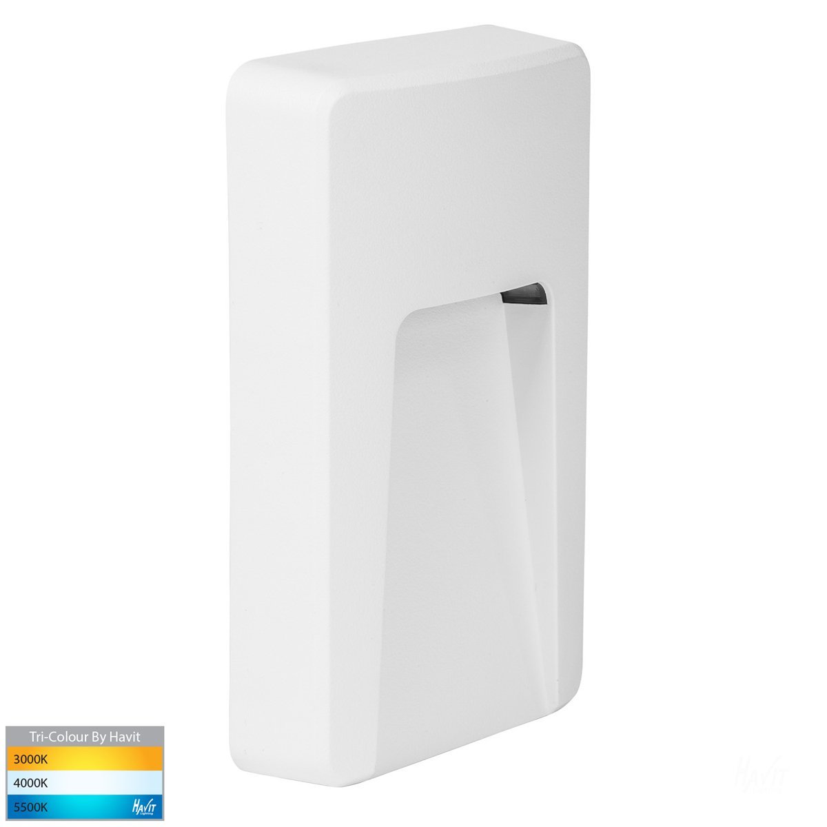 Seefore 12V DC 3W LED Tri-Colour Rectangle Step Light in Matt White