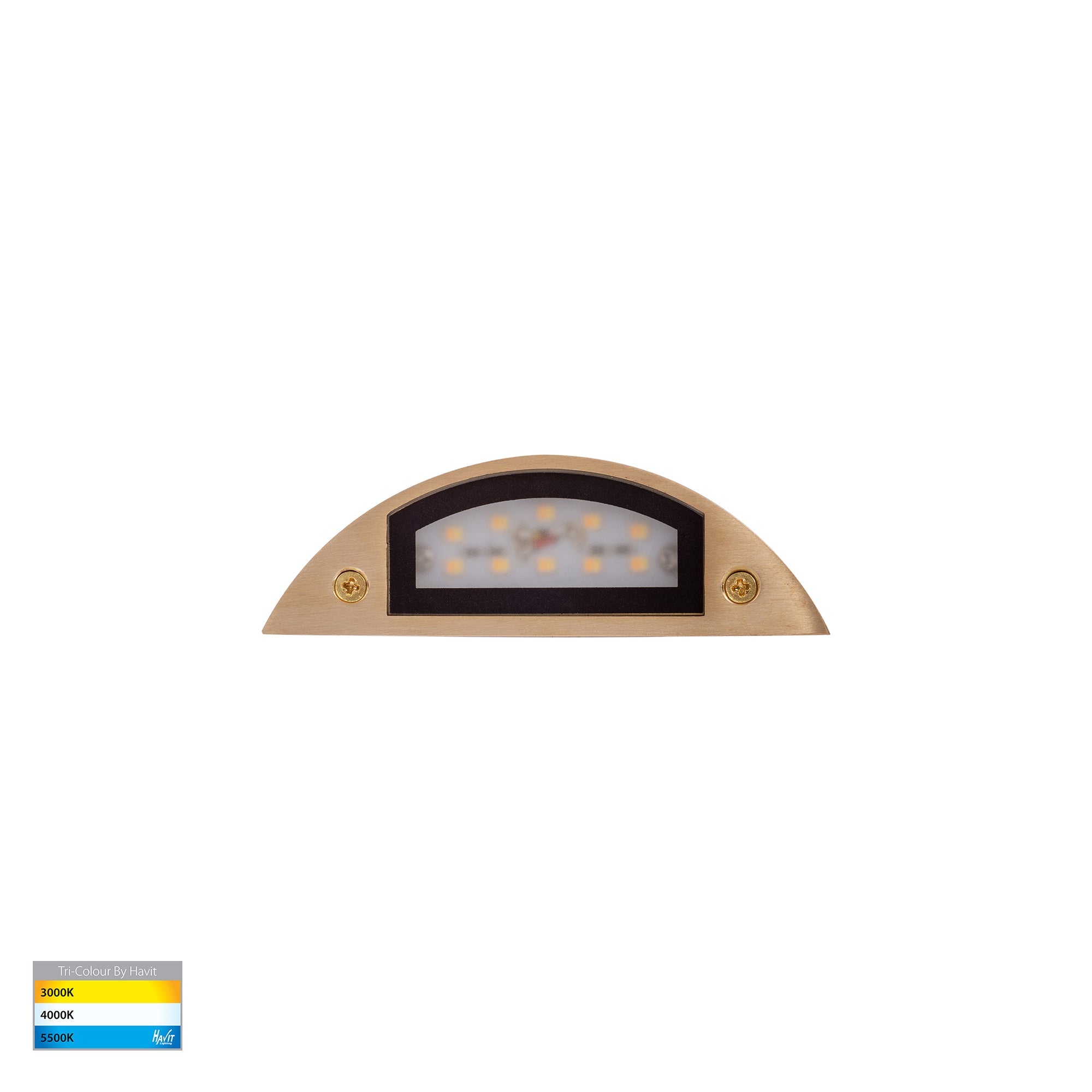 HV3251T-BR-12V - Curva Solid Brass LED Step Light
