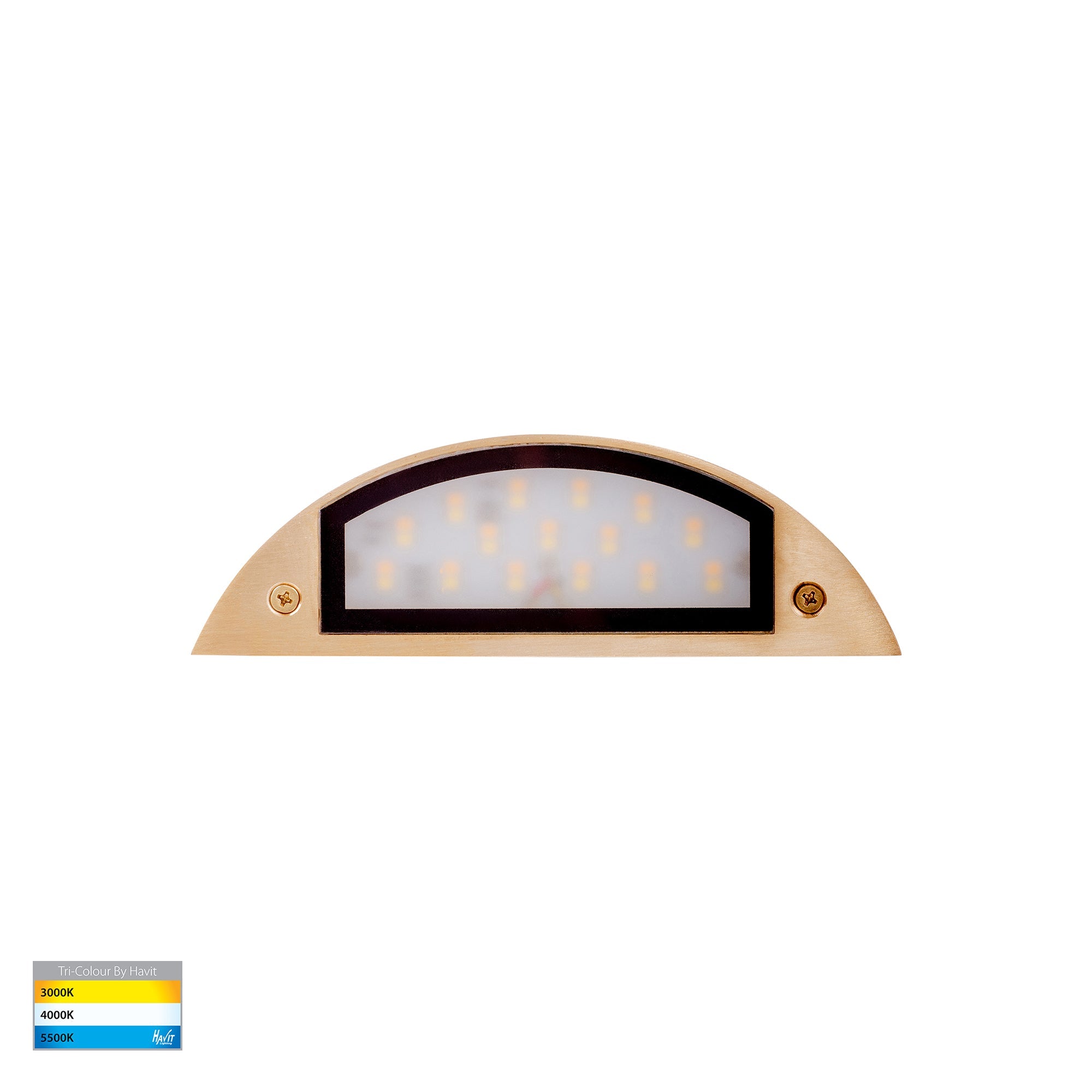 HV3252T-BR-12V - Curva Solid Brass LED Step Light