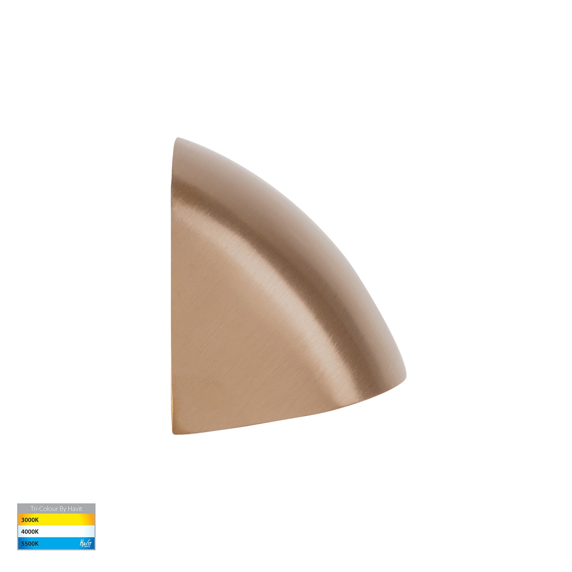 HV3252T-BR-12V - Curva Solid Brass LED Step Light