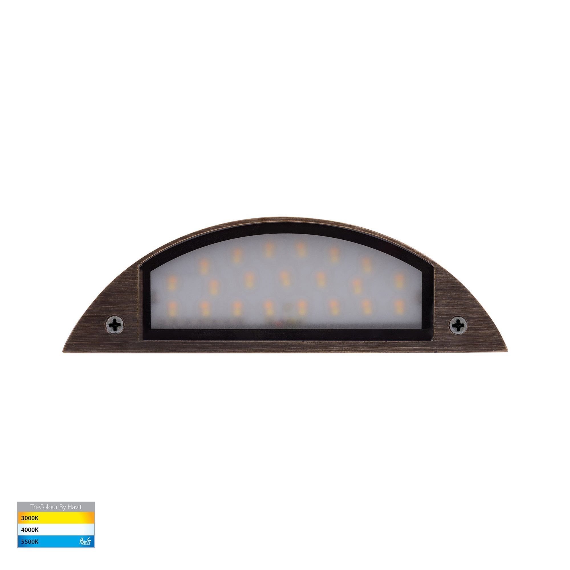 HV3253T-AB-12V - Curva Antique Brass LED Step Light