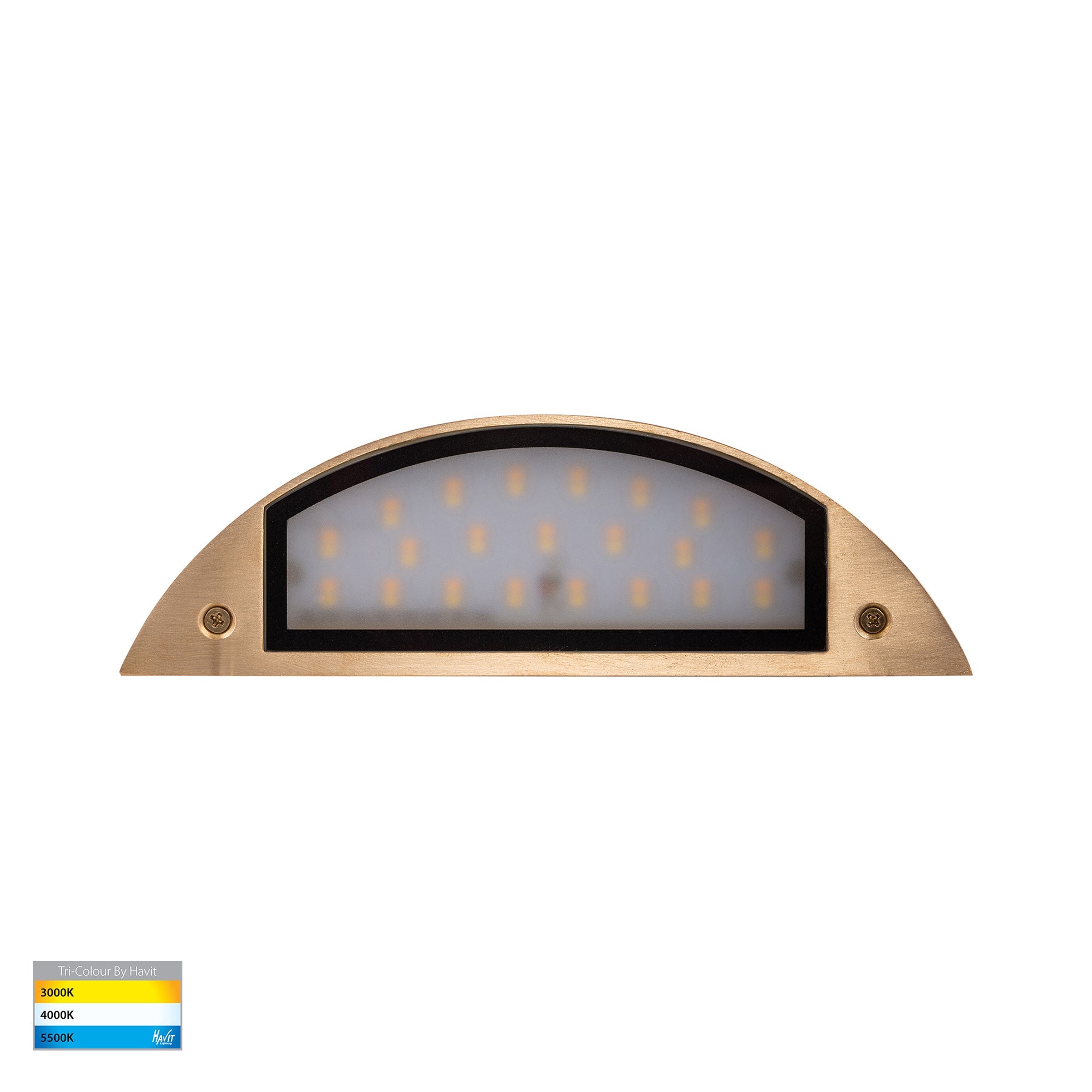 HV3253T-BR-12V - Curva Solid Brass LED Step Light