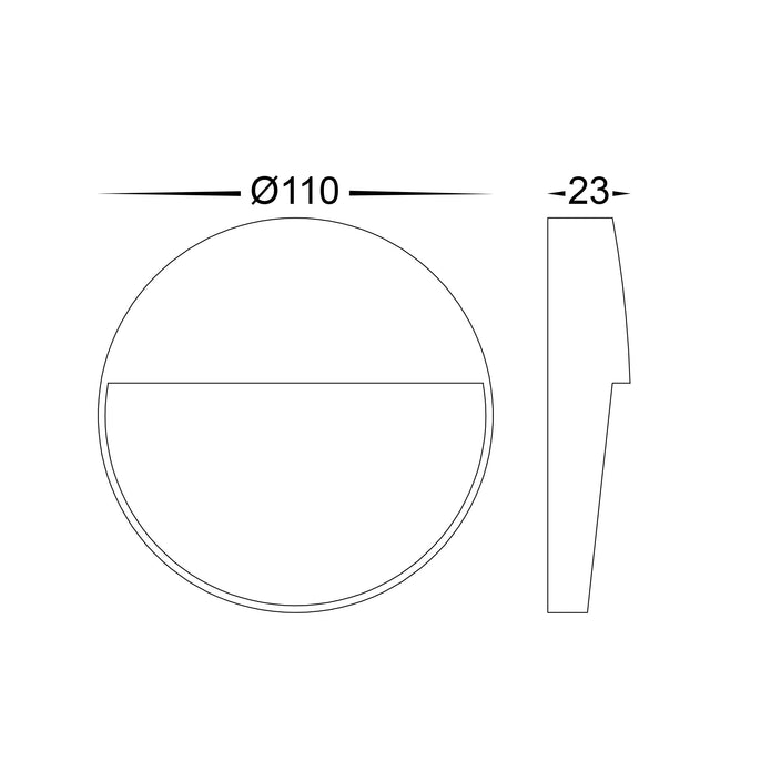 HV3268T-WHT-12V-RND - Fino White Round LED Outdoor Step Light