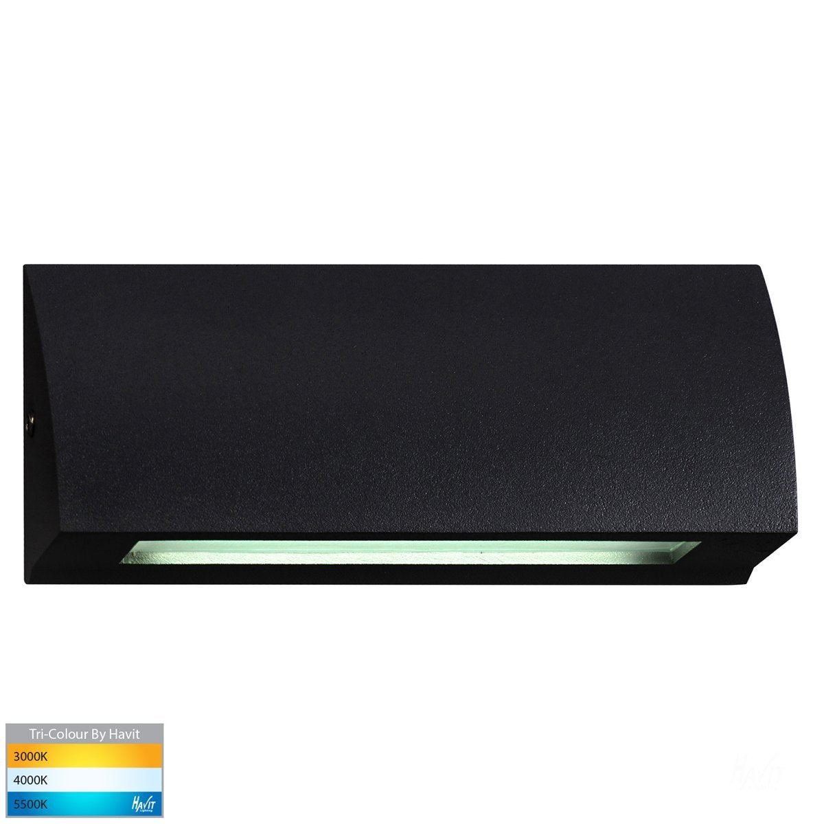 Taso 12V DC 3.5W LED Tri-Colour Rectangle Step Light in Matt Black