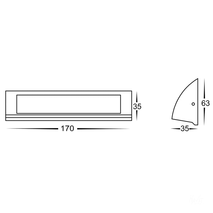 HV3271T-BLK-12V - Taso 6w Black TRI Colour LED Step Light
