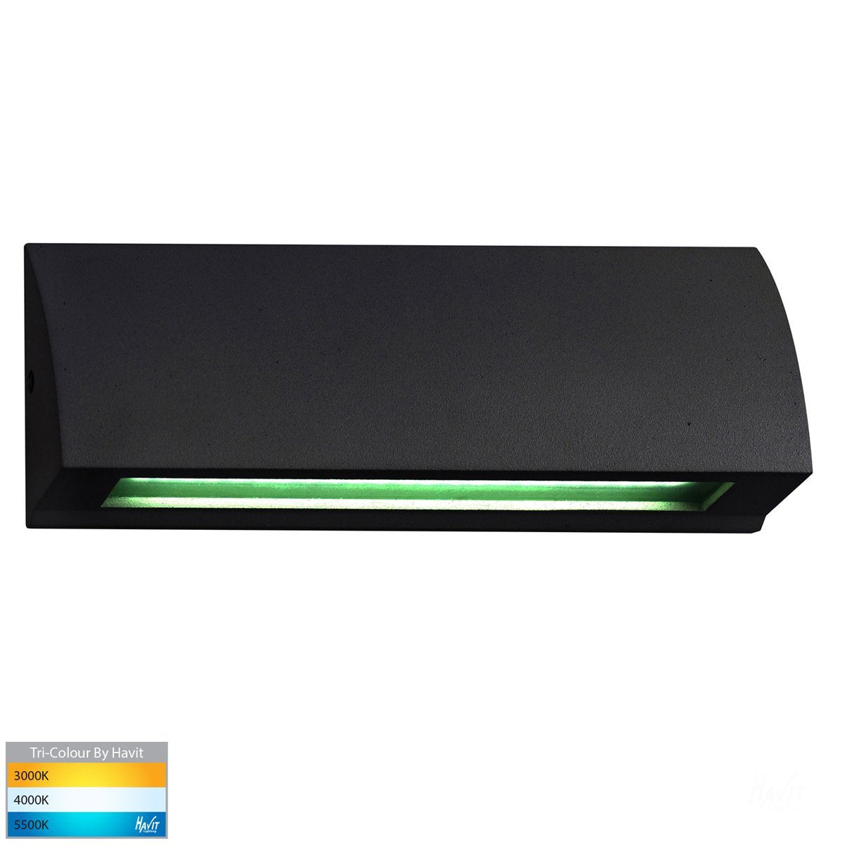 Taso 12V DC 6W LED Tri-Colour Rectangle Step Light in Matt Black